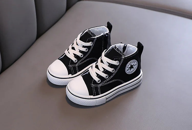 Chaussures en toile mi-hautes pour enfants,