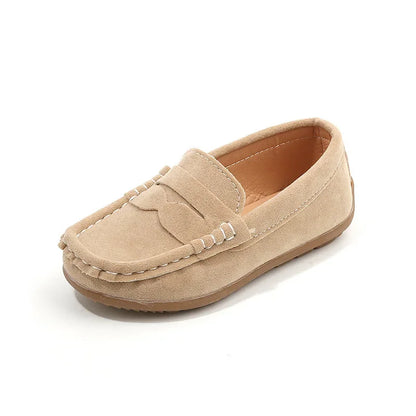 Chaussures en cuir pour garçons, couleur unie,