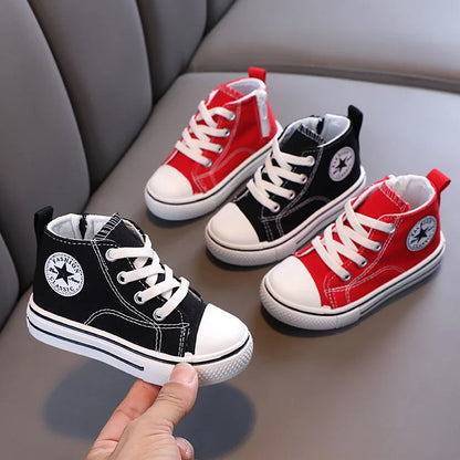 Chaussures en toile mi-hautes pour enfants,