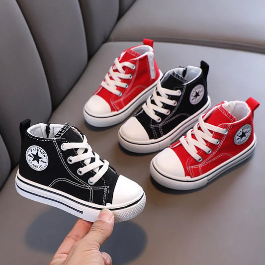 Chaussures en toile mi-hautes pour enfants,