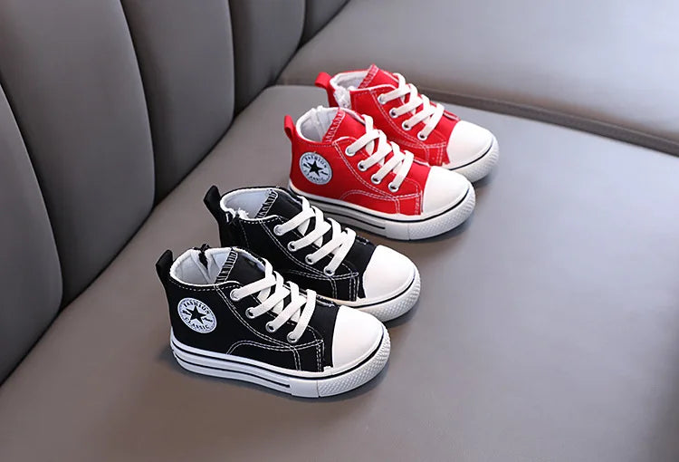 Chaussures en toile mi-hautes pour enfants,