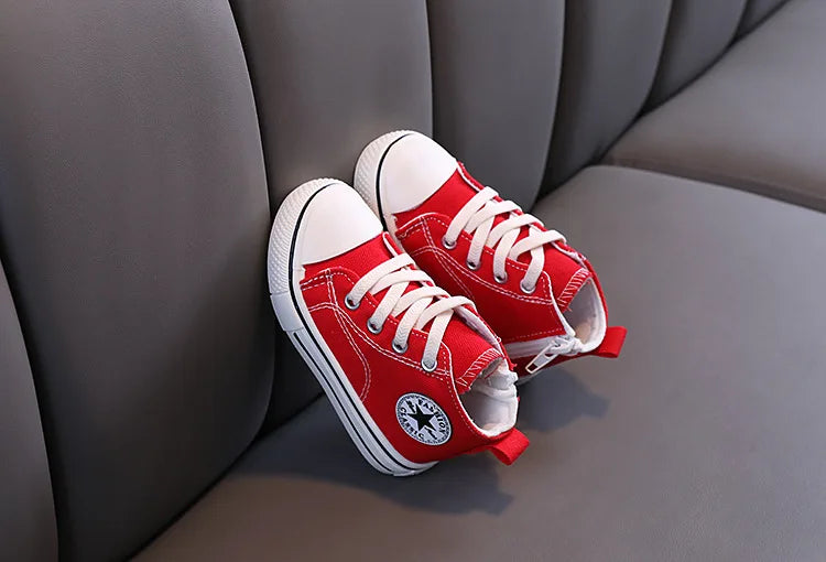 Chaussures en toile mi-hautes pour enfants,