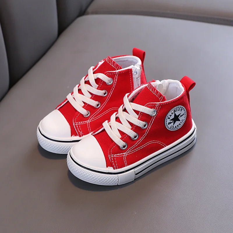 Chaussures en toile mi-hautes pour enfants,