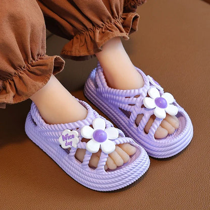 Pantoufles d'été enfants, pour filles et garçons, salle de bain, maison, chaussures de plage