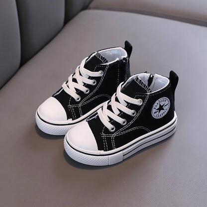 Chaussures en toile mi-hautes pour enfants,