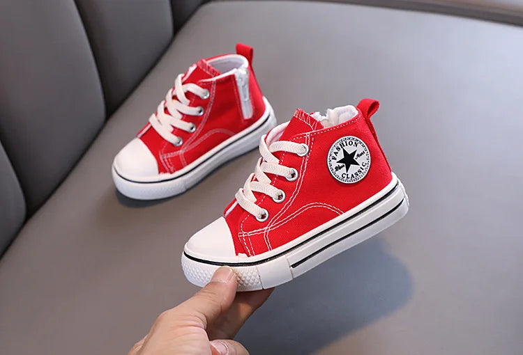 Chaussures en toile mi-hautes pour enfants,