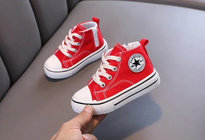 Chaussures en toile mi-hautes pour enfants,