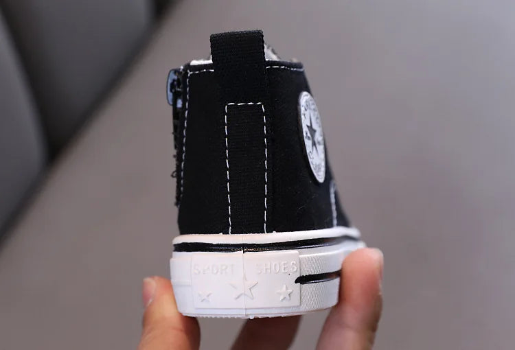 Chaussures en toile mi-hautes pour enfants,