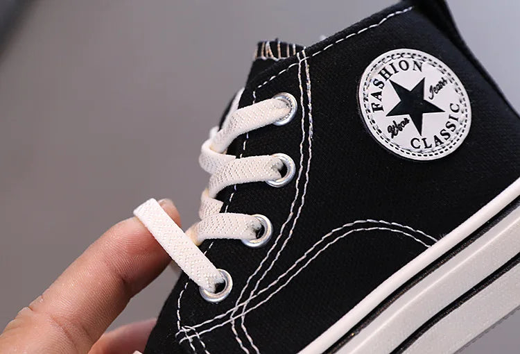 Chaussures en toile mi-hautes pour enfants,