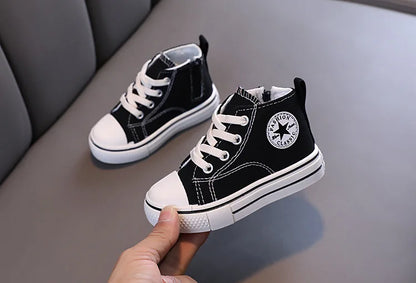 Chaussures en toile mi-hautes pour enfants,