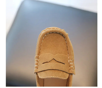 Chaussures en cuir pour garçons, couleur unie,