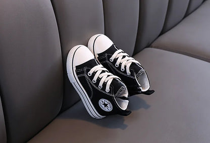 Chaussures en toile mi-hautes pour enfants,