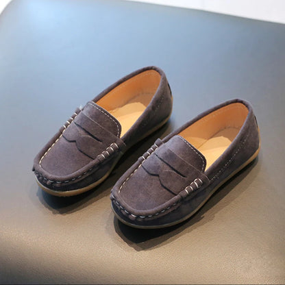 Chaussures en cuir pour garçons, couleur unie,