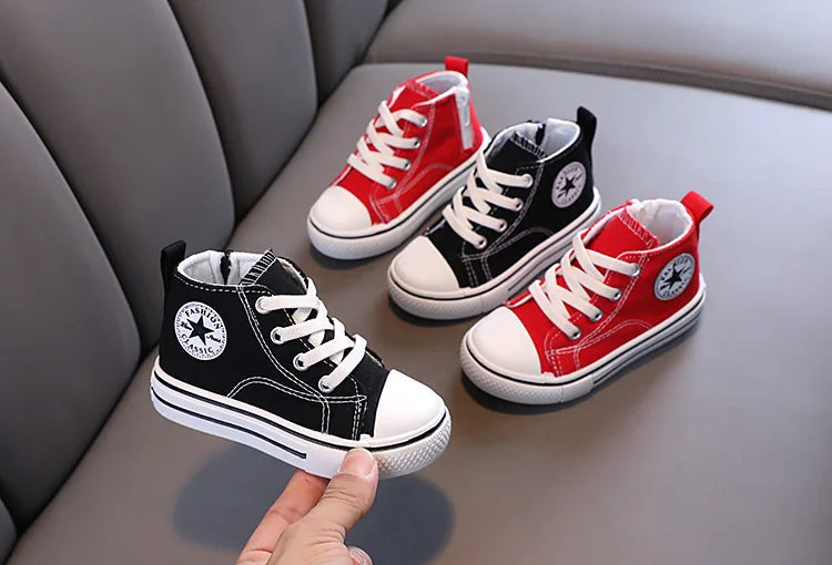 Chaussures en toile mi-hautes pour enfants,