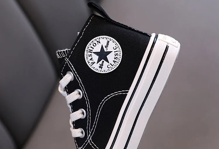 Chaussures en toile mi-hautes pour enfants,