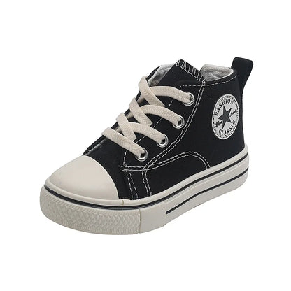 Chaussures en toile mi-hautes pour enfants,